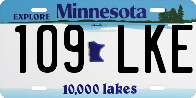 MN license plate 109LKE