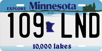 MN license plate 109LND