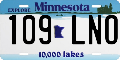 MN license plate 109LNO