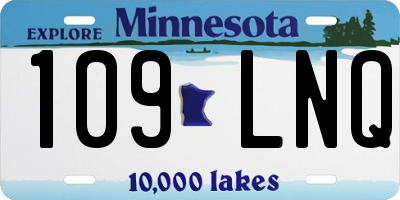 MN license plate 109LNQ