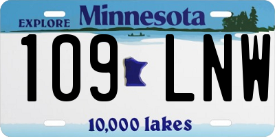 MN license plate 109LNW