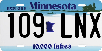 MN license plate 109LNX