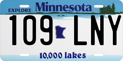 MN license plate 109LNY