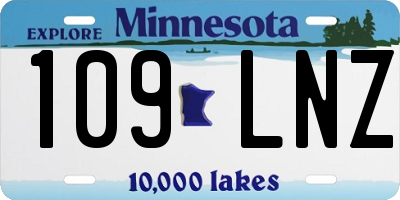 MN license plate 109LNZ