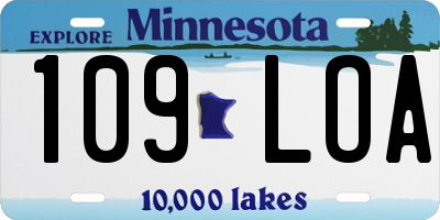 MN license plate 109LOA