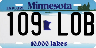 MN license plate 109LOB