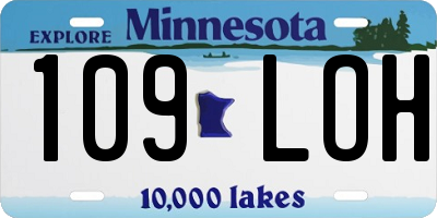 MN license plate 109LOH