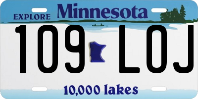 MN license plate 109LOJ