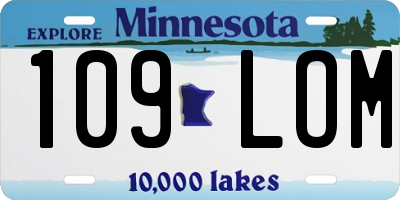 MN license plate 109LOM