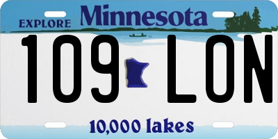 MN license plate 109LON