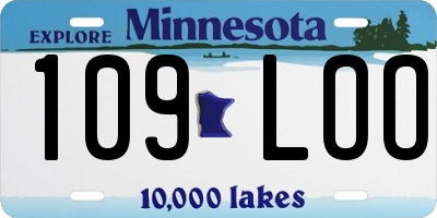 MN license plate 109LOO