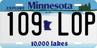 MN license plate 109LOP