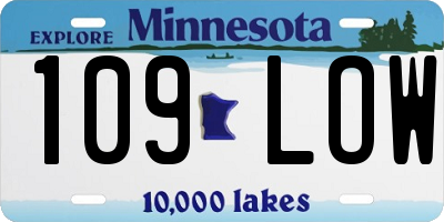 MN license plate 109LOW
