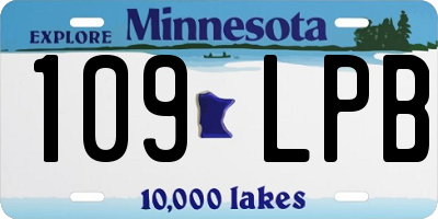 MN license plate 109LPB