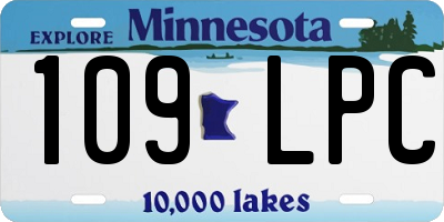 MN license plate 109LPC