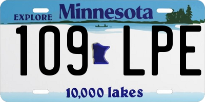 MN license plate 109LPE