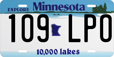 MN license plate 109LPO
