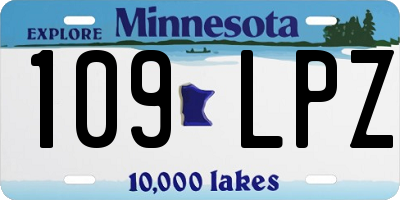 MN license plate 109LPZ