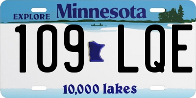 MN license plate 109LQE