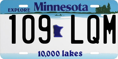 MN license plate 109LQM