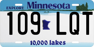 MN license plate 109LQT