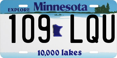 MN license plate 109LQU