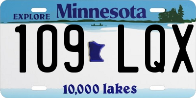 MN license plate 109LQX