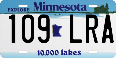 MN license plate 109LRA