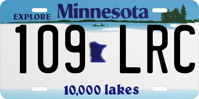 MN license plate 109LRC