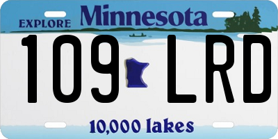 MN license plate 109LRD