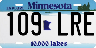 MN license plate 109LRE
