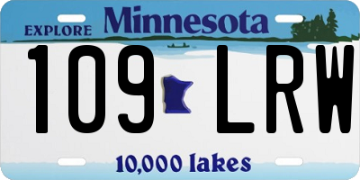 MN license plate 109LRW
