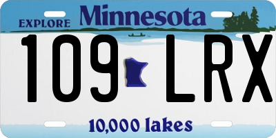 MN license plate 109LRX