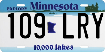 MN license plate 109LRY