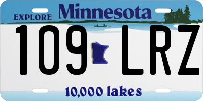 MN license plate 109LRZ