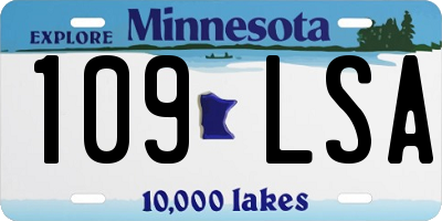 MN license plate 109LSA