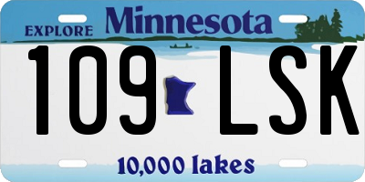 MN license plate 109LSK