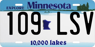 MN license plate 109LSV