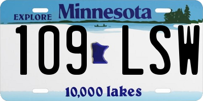 MN license plate 109LSW
