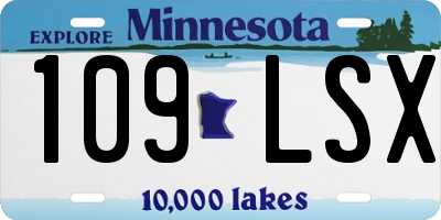 MN license plate 109LSX