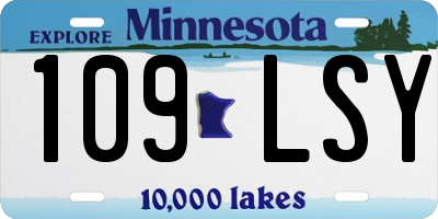 MN license plate 109LSY