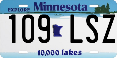 MN license plate 109LSZ