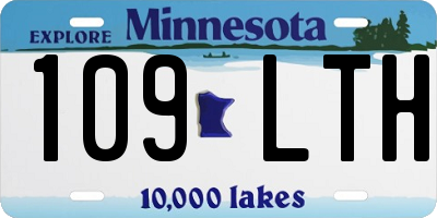 MN license plate 109LTH