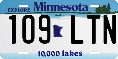 MN license plate 109LTN
