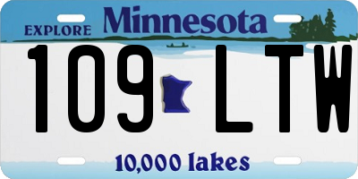 MN license plate 109LTW