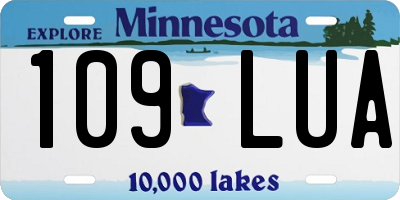 MN license plate 109LUA