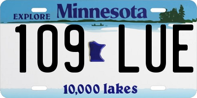 MN license plate 109LUE