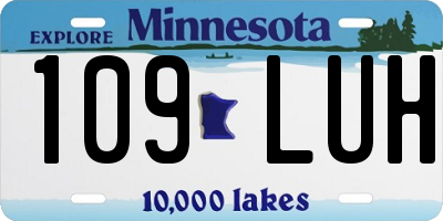 MN license plate 109LUH