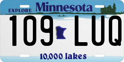 MN license plate 109LUQ