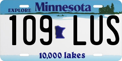 MN license plate 109LUS